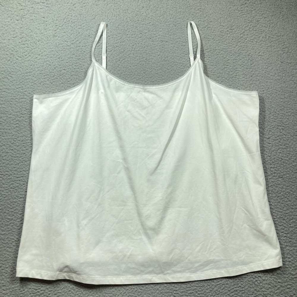 Lane Bryant Cami Tank Top Womens Plus 26 White Pretty Perfect Cotton Stretch NEW